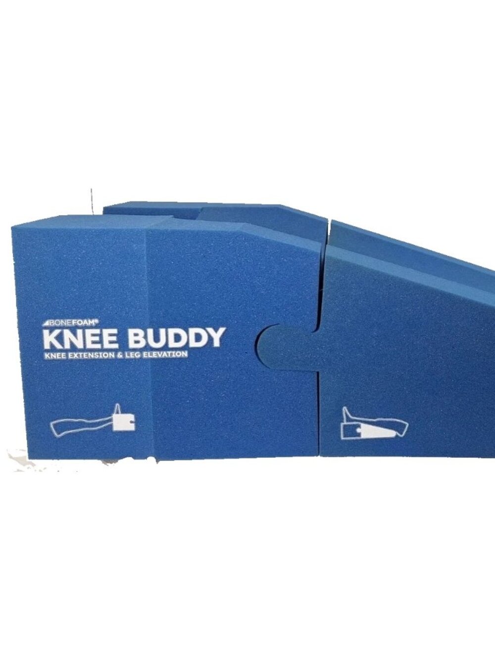 BoneFoam Knee Buddy Extender, Elevating Pillow After Surgery Recovery, Blue Foam